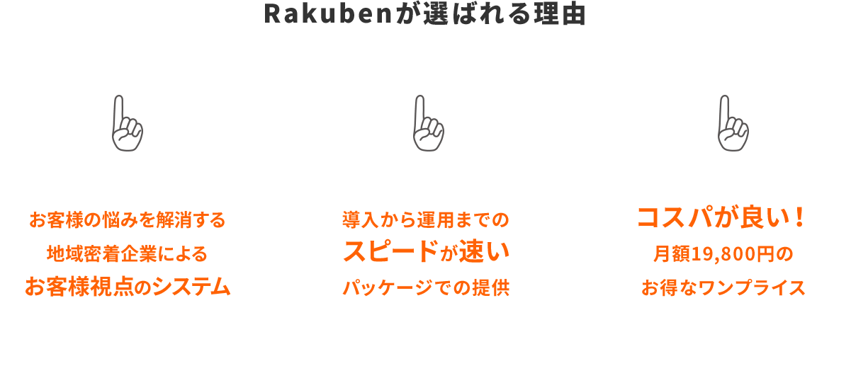 Rakubenが選ばれる理由